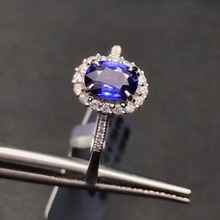 Anillo de compromiso Vintage para mujer, anillo de boda de Topacio Azul auténtico, joyería de plata esterlina sólida 925 auténtica para mujer 2024 - compra barato