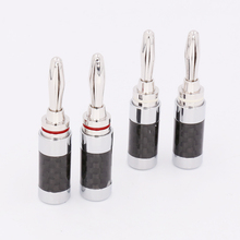 Free Shipping 8 pcs Hi End Rhodium Plated Carbon Fiber Speaker Cable Banana Terminal Connector 2024 - buy cheap