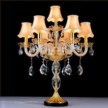 Luxurious golden European crystal lamp LED decorative table lamp bedroom living room lamp personality creative bedside tablelamp 2024 - buy cheap