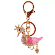 New creative crystal cute duck keychain cartoon car key ring Female bag pendant accessories Charm jewelry Children's gift 2024 - buy cheap