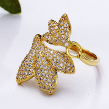 Ecellent Amaizing Ring Beautiful Maple Leaf Jewelry Very Fast Shipping Ttrendy Jewellery Wonderful Crystal Lovely Rings 2024 - buy cheap