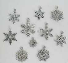 Free Shipping Gifts 100pcs Wholesale Fashion Antique Silver Mixture Vintage Charms Snowflake Pendants DIY Jewelry Making 20x18mm 2024 - buy cheap
