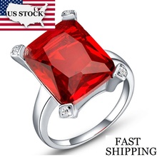 USA STOCKWomen's Rings Engagement Silver Color Ring Purple/Blue Stone Cubic Zirconia Jewelry Gifts Aneis Femininos Uloveido J467 2024 - buy cheap
