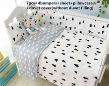 Conjunto de jogo de cama para bebê, 120x60/120x70cm, conjunto de lençóis, berço, algodão, 6 ou 7 peças 2024 - compre barato