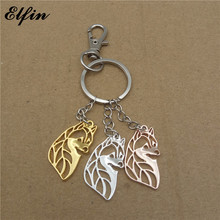 Elfin Trendy Siberian Husky Key Chains Gold Color Silver Color Animal Pet Jewellery Fashion Dog Key Rings For Women Men 2024 - buy cheap