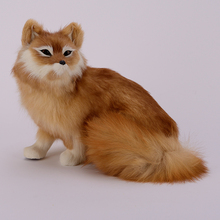 large 32x28cm brown squatting furry furs fox model,polyethylene&furs handicraft Figurines home decoration toy gift a2585 2024 - buy cheap