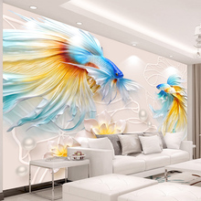 Custom Photo Wallpaper 3D Stereo Relief Fish Large Murals Abstract Creative Interior Living Room Background Decor Wall Painting 2024 - buy cheap
