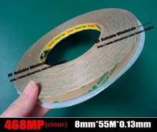 (8mm*55M*0.13mm), Original 3M 468MP Strong Bond Adhesive Transfer Tape for Nameplate, PCB, Rubber High Temperature Resist 2024 - buy cheap