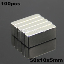 100pcs F50x10x5mm Super Powerful Strong Rare Earth Block NdFeB Magnet Neodymium N35 Magnets F50*10*5mm- Free Shipping 2024 - buy cheap