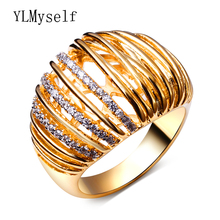Gold color High quality Great Jewelry fashion jewellery Luxury joias bisuteria anelli Hollow designer women rings 2024 - buy cheap