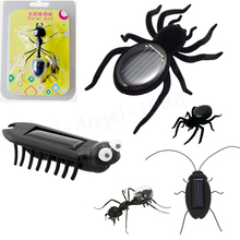 5 шт./лот, Человек-паук на солнечной батарее, тараканов, муравей, многорядных червей, роботов, страшных насекомых, гаджетов, трюк, солнечная игрушка для детей 2024 - купить недорого
