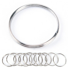 Lote 10 argolas 1.2*25mm chaveiro metálico prateado suporte para chave divisória anéis unissex joias acessórios para chaves 2024 - compre barato