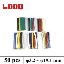 LDDQ New 50pcs Heat Shrink 7 Colors Adhesive Glue Lined Tubing Tube Wire Shrink Wrap 3:1 Shrink Waterproof 6sizes Best Promotion 2024 - buy cheap