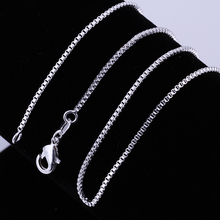 16-24inch wholesale wedding 1MM Box style chain silver color cute women Men necklace jewelry silver fashion cute necklace C007 2024 - buy cheap