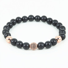 hot sale 8mm black matte onyx statement stone bracelets charms men natural bead bracelet for jewelry gift 2024 - buy cheap