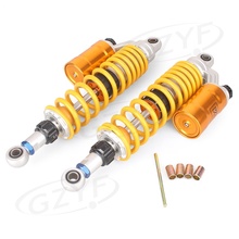 Motorcycle 360mm 14" 2PCS Motorcycle Rear Air Shock Absorber Suspension Sping Damper Yellow 2024 - buy cheap
