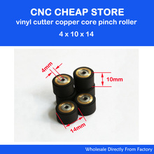 3pcs 4X10X14mm vinyl cutter copper core pinch roller cutting china plotter wheel Push press roller rubber Mimaki pinch roller 2024 - buy cheap