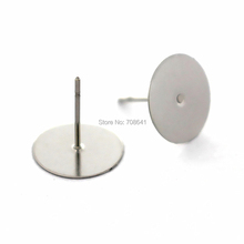 Stainless Steel Stud Earrings Bases Blank Settings Flat Circle Glue Pad Resin Cabochons Ear Pins Earrings post DIY Findings 2024 - buy cheap