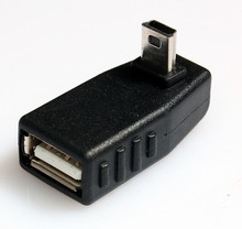 90 градусов вверх Угловой USB Женский к Мини USB Мужской OTG адаптер 2024 - купить недорого