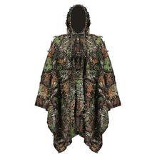 Poncho com folhas 3d de camuflagem tática, jaqueta de selva ghillie com folhas biônicas para uso militar 2024 - compre barato