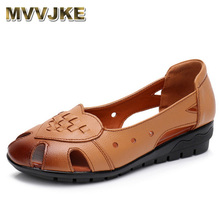 MVVJKE   2018 summer sandals female handmade genuine leather women Wedges comfortable woman shoes sandals women summer shoes 2024 - buy cheap