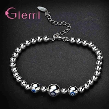 New Trendy Collections Beads Chains Bracelets For Women With Evil Eye Design 925 Sterling Silver Fashion Wristband Bijoux 2024 - buy cheap