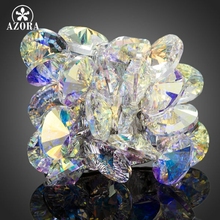 AZORA-Anillo de cristal austriaco con gradiente de Color TR0133, anillo de tamaño ajustable 2024 - compra barato