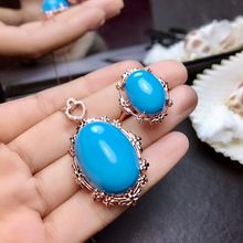 [MeiBaPJ Clean Big Turquoise Gemstone Trendy Jewelry Set for Women Real 925 Sterling Silver Charm Fine Party Jewelry 2024 - buy cheap