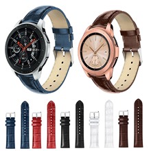 20 мм/22 мм ширина ремешок для Samsung Galaxy Watch 42 мм 46 мм ремешок смарт-браслет из натуральной кожи крокодила 2024 - купить недорого