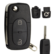 OkeyTech-carcasa de llave a distancia de coche, carcasa plegable de 2 botones sin cortar, con hoja en blanco, para Audi A2, A3, A4, A6, A8 TT 2024 - compra barato
