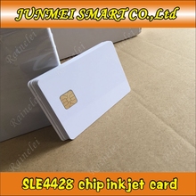 Tarjeta en blanco de PVC, chip SLE4428 1K, contacto IC, tarjeta inteligente para impresora de inyección de tinta, 100 Uds., ISO7816 2024 - compra barato