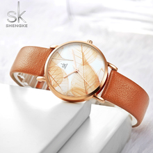 Shengke Luxury Rose Gold Women Watches Fashion Leather Strap SK Watch Women Top Brand Ladies Watch Female Clock Reloj Mujer 2024 - buy cheap