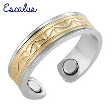 Escalus-bandas magnéticas para mujer, anillo ajustable de 2 tonos, Color dorado y plateado, joyería de moda, amuleto para dedo 2024 - compra barato