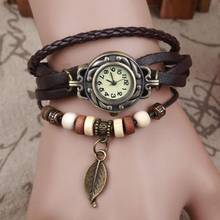 2018 Women Watches Fashion Leather Vintage Weave Wrap Quartz Wrist Watch Bracelet Watch relogio feminino  #D 2024 - buy cheap