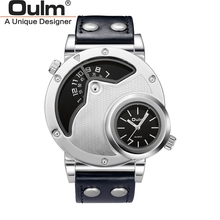 Oulm новые модные повседневные часы с несколькими часовыми поясами для мужчин, спортивные кварцевые наручные часы, уникальный дизайн, роскошные мужские часы большого размера 2024 - купить недорого