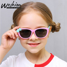Gafas de sol polarizadas para niños y niñas, lentes de mariposa TR90 con marco de seguridad Flexible, con funda 2024 - compra barato