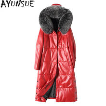 AYUNSUE Women Genuine Leather Jacket Winter Down Coat Natural Fox Fur Collar Hooded Real Sheepskin Coats Plus Size 28507 WYQ1527 2024 - buy cheap