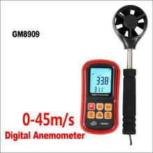 Цифровой анемометр для измерения скорости ветра, анемометр для горячего воздуха, диапазон скорости ветра 0-45 м/с GM8909 2024 - купить недорого