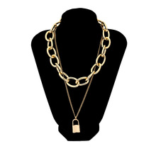 Collar de cadena de candado gótico de moda de 2019, cadena gruesa para hombre y mujer, collares colgantes con candado, joyería punk Hiphop 2024 - compra barato