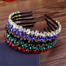 Gorgeous Bing Party Hair Jewelry Red Green Black Blue Crystal Stone Hairbands Rhinestone Diamante Headband For Charming Women 2024 - buy cheap