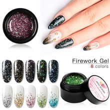 MEET ACROSS Fireworks Nail Gel Polish 5ml Soak Off UV Nail Gel Polish Glitter Sequins Gel Long-lasting Nail Gel Polish Varnish 2024 - buy cheap