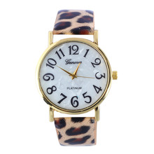 #5001 relógio de pulso feminino com pulseira de couro, relógio analógico de quartzo digital retrô com frete grátis 2024 - compre barato