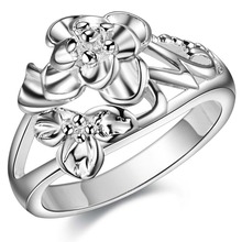 Anillo plateado y delicado con hermosa flor para mujer y hombre, joyería de moda de plata, XYDDNHIF HASOQCVZ 2024 - compra barato