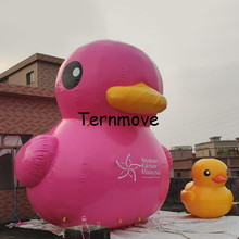 2pcs 4m 1pic 5m gold mirror duck for advertising, giant inflatable promotional duck open business In The Lake 2024 - buy cheap