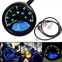 ABS Material Digital 12V Universal Digital Motorcycle Speedometer Odometer Gauge Backlit Dual Speed meter with LED Indicator 2024 - buy cheap