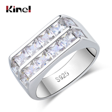Kinel anel de casamento feminino com zircônia cúbica, anéis da moda de noivado para mulheres e meninas, 2018 2024 - compre barato