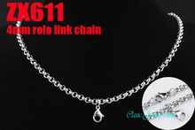 14"-38" 4mm round rolo link chains stainless steel necklace parrot clasp for floating glass locket  living locket 20pcs ZX611 2024 - buy cheap