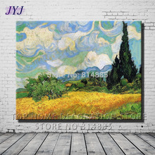 Wheat Field With Cypresses At The Haute Galline Near Eygalieres by Vincent Van Gogh  Oil Painting Canvas Wall Art Gift  VG034 2024 - buy cheap