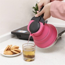 1.5L Portable Folding Silicone Water Kettle Water Dispenser Pots Outdoor Camping Travelling Kitchen Tea Coffee Kettle 2024 - buy cheap