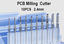 Free shipping 10pcs 2.4mm 3.175 shank Carbide End Mill Engraving Bits CNC Rotary Burrs Set corn milling cutter PCB router bits 2024 - buy cheap
